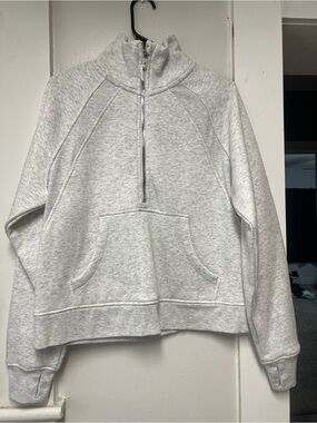 Jockey Light Gray Half-Zip Pullover Sweatshirt